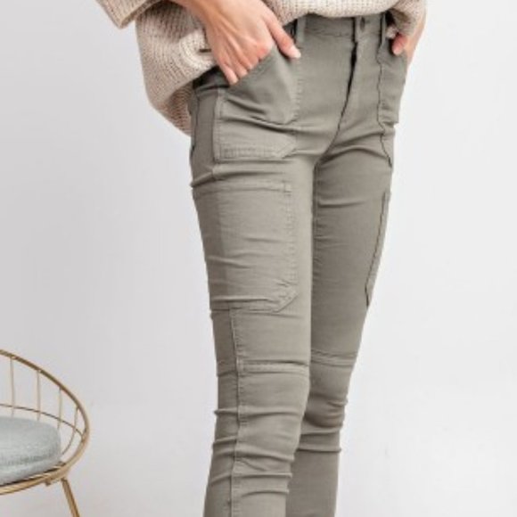 Faded Olive Skinny Cargo - Picture 2 of 5